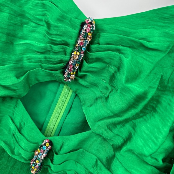 SANDRO PARIS Green Dress With Rhinestones $580 Sz 40 (US 8) NWT - Picture 3 of 7